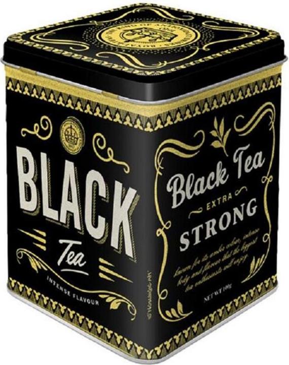 Nostalgic-Art Merchandising Teebeutel-Box Black Tea Gold/Schwarz/Weiss