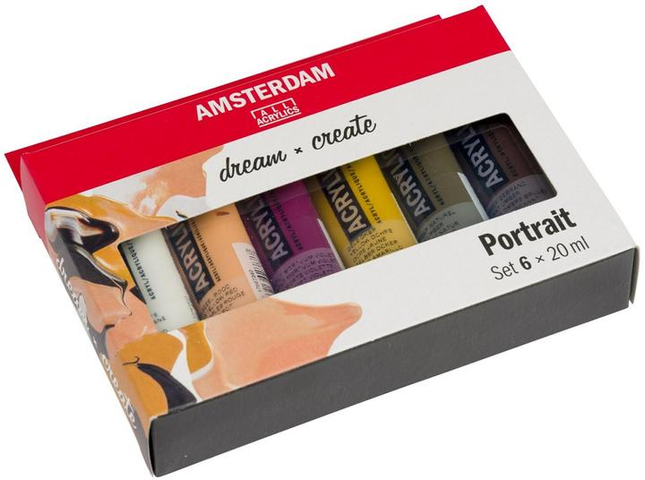 Actual product image Amsterdam Acrylic paint portrait 6 tubes à 20 ml (Multicoloured, 20 ml)