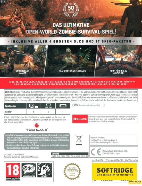 Produktbild Techland Dying Light - Platinum Edition (Switch, DE)