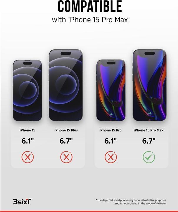 Actual product image 3Sixt Impact Zero mobile phone case 3in1 set (Apple iPhone 15 Pro Max)