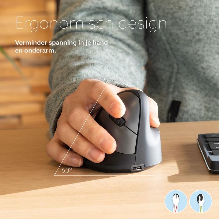 Immagine prodotto R-Go Tools R-Go Mouse HE Break ergonomico destro Bluetooth piccolo nero (Senza fili)