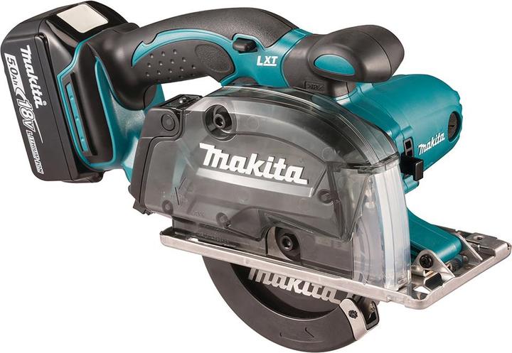 Makita DCS 552 RTJ 18 V Akku Metall Handkreissäge 136 mm im Makpac + 2x 5,0 Ah Akku und Lader + Säge
