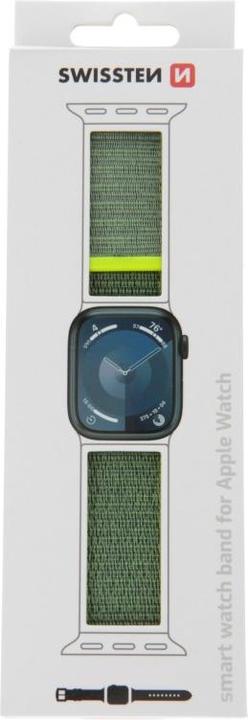 Produktbild Swissten Nylon Band for Apple Watch 42/44/45/49 mm Shiny Green (Nylon)