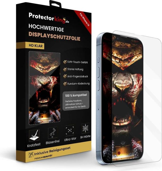 Produktbild Protectorking 3x echtes Tempered 9H Panzerhartglas 3D KLAR (3 Stück, Apple iPhone 13)