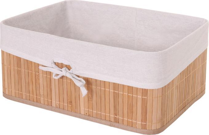 Produktbild Swisshandel24 3er Set Aufbewahrungskorb, Korb Aufbewahrungsbox Ordnungsbox Sortierbox Regalkorb, Bambus - naturfar (17 x 29 x 39 cm)
