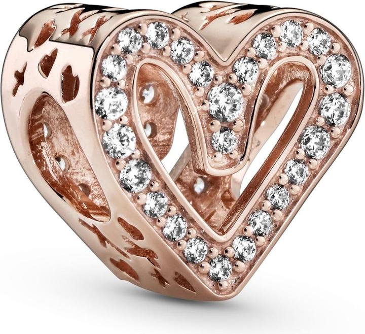 Actual product image Pandora Rose Sparkling Freehand Heart Charm (Metal, rose gold-plated)