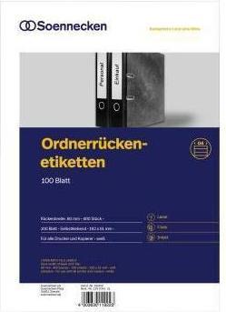 Soennecken Ordneretikett 66308 schmal/kurz sk weiss 700 St./Pack.