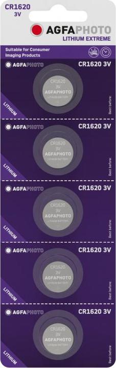 Actual product image AGFAPHOTO Button cell CR 1620 Lithium 3 V 5 pcs. (5 pcs., CR1620)