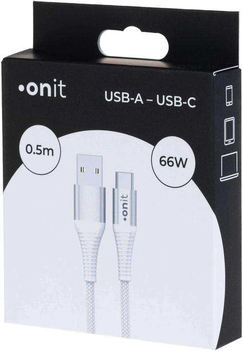 Produktbild Onit USB 2.0-Kabel USB A - USB C 0.5 m, Weiss (0.50 m, USB 2.0)