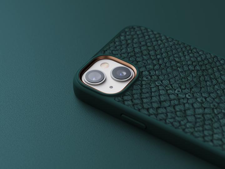Immagine prodotto Njord Custodia rigida Salm.Leather Magsafe verde (Apple iPhone 14 Plus)