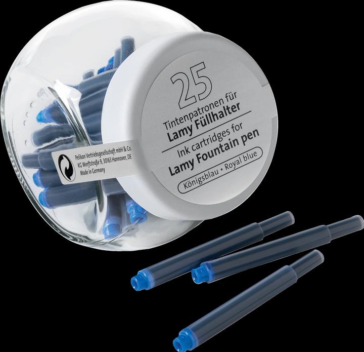 Produktbild Pelikan Lamy Tintenpatronen 25er Glas königsblau Lamy (Gelmine, Königsblau)
