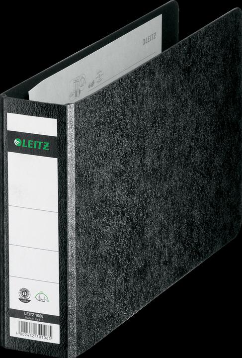 Produktbild Leitz Hartpappe-Ordner, 180 Grad, DIN A5 quer, 56 mm,schwarz Einband aus Hartpappe, mit aufgeklebtem (A5, 56 mm, 1 Stück)