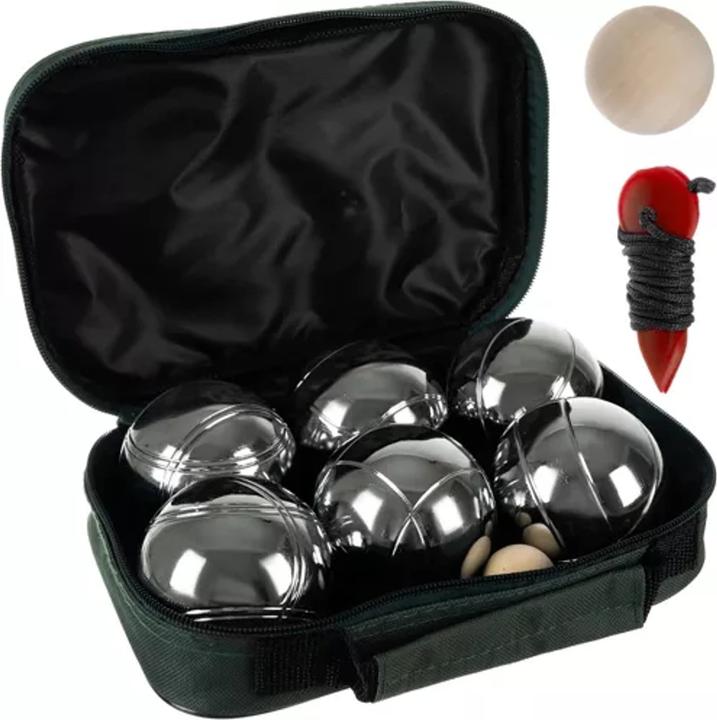 Actual product image Kruzzel BOCCIA Pétanque BOULE SPIEL mit 6 Boulekugeln im Set (6 x, 73 mm)
