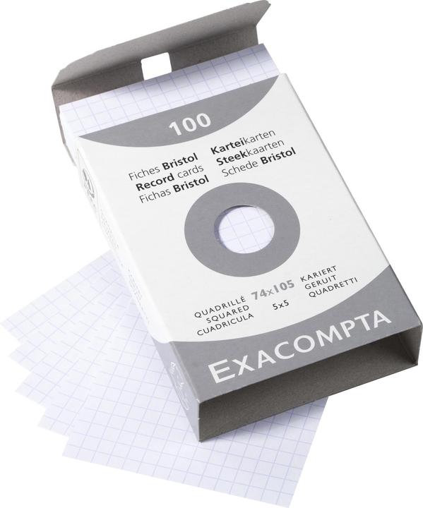 Immagine prodotto Exacompta Schede quadrate bianche, 100 (A7, 205 g/m², 100 x)