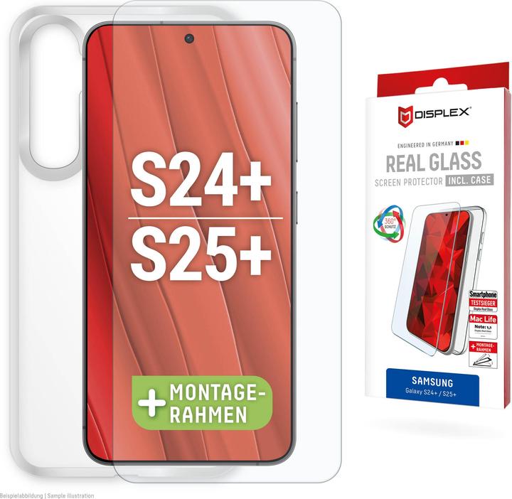 Actual product image Displex Real Glass, 2D Panzerglas + Handyhülle (1 Piece, Samsung Galaxy S24+, Samsung Galaxy S25+)