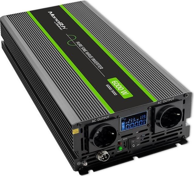 Actual product image Qoltec Przetwornica napięcia Monolith | 3000W | 6000W | 24V na 230V | Czysty Sinus | LCD
