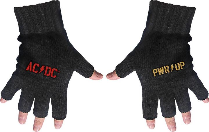 Actual product image AC/DC Unisex Adult PWR-UP Logo Fingerless Gloves (One size)