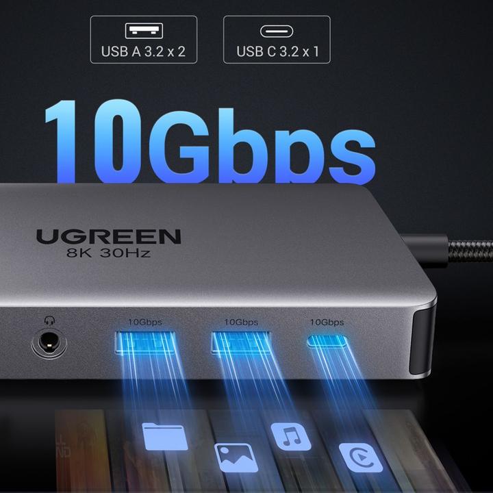 Immagine prodotto Ugreen HUB CM681 15978 13in1 USB-C - 2x USB-A 3.2 / 2x USB-A 3.0 / USB-C 3.2 / 2x HDMI / DisplayPort (USB-C, 13 Porti)