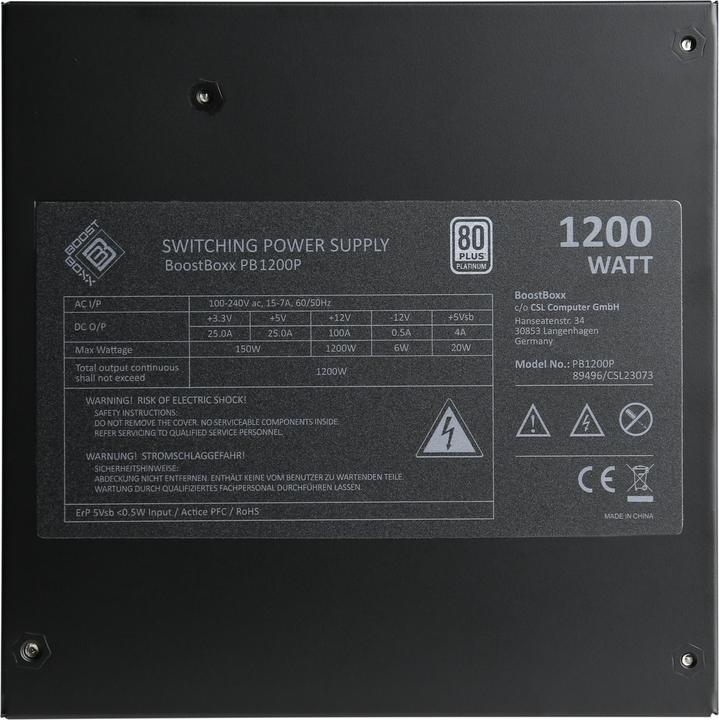 Immagine prodotto CSL 1200 Watt BoostBoxx Power Boost, Full-Modular, 92% di efficienza, certificato 80 Plus Platinum (1200 W)