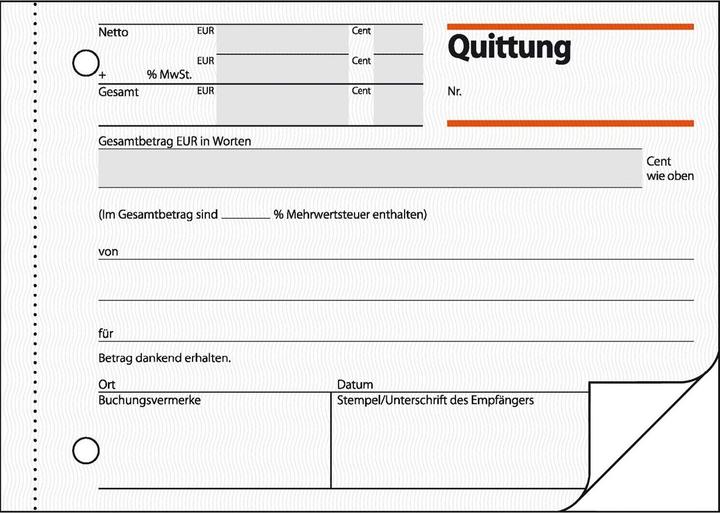 Image du produit Sigel Bloc de quittances DIN A6 horizontal non autocopiant 2 copies 2x50 f. (50 x)