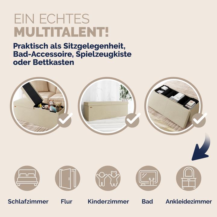 Produktbild Casaria Sitztruhe mit Stauraum (115 cm)