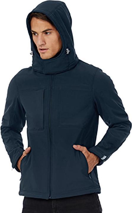 Produktbild B&C SoftshellJacke mit Kapuze FleeceInnenfutter atmungsaktiv wasserabweisend winddicht (XL)