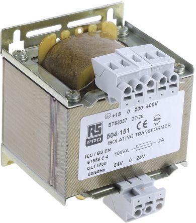 Immagine prodotto Rs Pro Trasformatore isolamento 100VA 24-0-24V