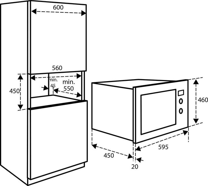 Produktbild Inventum IMC6125F - inbouw combimagnetron - RVS/Zwart (25 l)