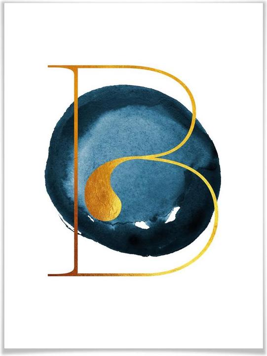 Actual product image Trenddeko The golden B (30 x 40 cm)