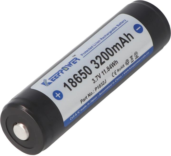 Actual product image Keeppower Akku 18650, PCB geschützt (1 pcs., 18650, 3200 mAh)