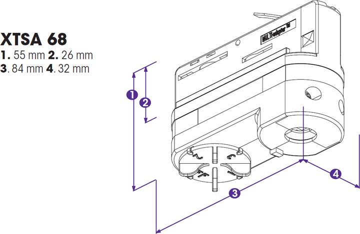 Image du produit Molto Luce LIVAL GLOBAL XTSA 68-3 ADAPTATEUR U3 10A/250V HVID