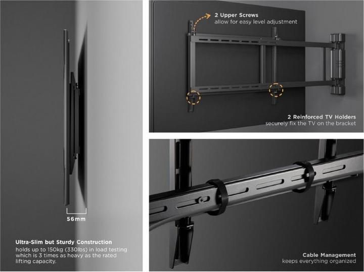 Actual product image equip Motorized TV Swing Mount Bracket (Wall, 75", 50 kg)