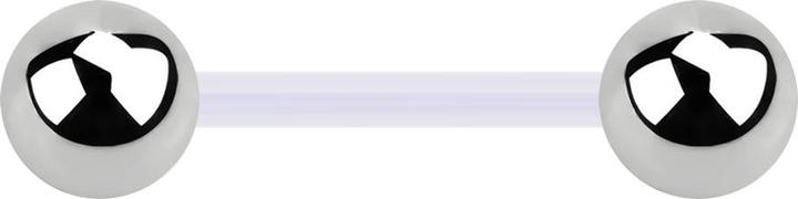 Produktbild Star Piercing Barbell transparent mit zwei Kugeln silber (ohne Messing, Bioflex, Chirurgenstahl 316L)