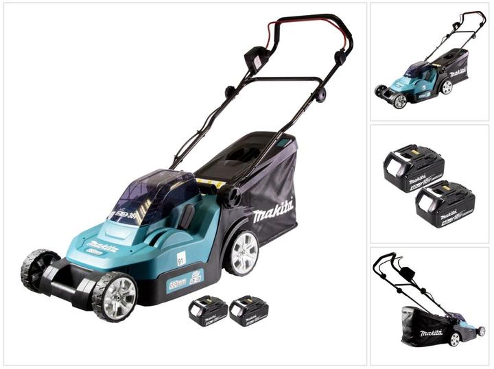 Image du produit Makita DLM 432 M2 Tondeuse à gazon sans fil 36 V ( 2x 18 V ) 43 cm Brushless + 2x batterie 4,0 Ah - sans (Fonctionnement sur batterie)