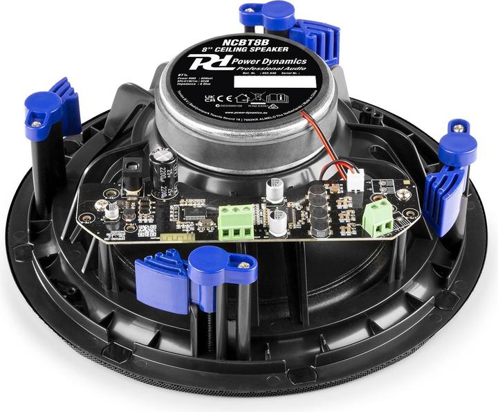 Actual product image Power Dynamics Ceiling Speaker NCBT8B Set of 2, 2x 40W, Black (Active, 1x 80 W)