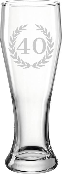 Actual product image Luxentu Weizenbierglas mit Gravur 40. Jubiläum (0.50 l, 1 x)