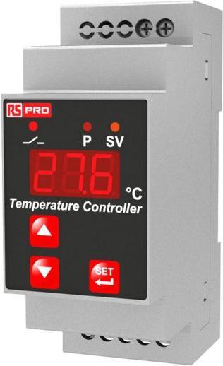 Actual product image Rs Pro Two-point temperature controller DIN rail, 1 x relay output/ 2-wire PT100 input, 24 V, 8