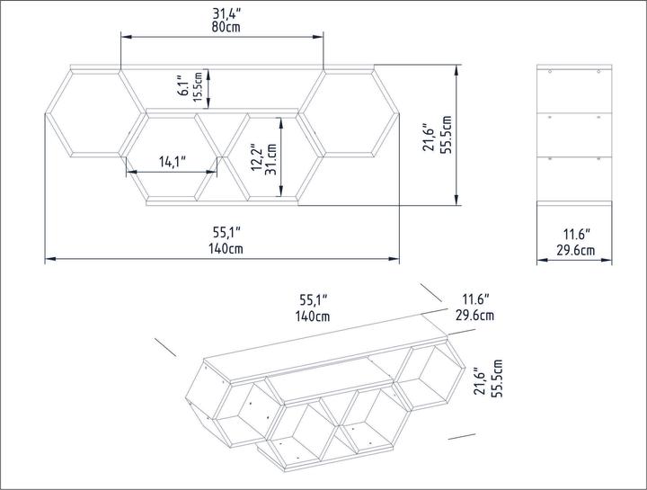 Immagine prodotto Kalune Design Adelaide (140 x 29 x 55,5 cm)