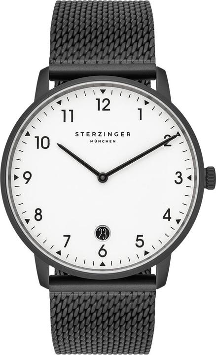 Actual product image Sterzinger Mens Quartz Watch Urban Stainless Steel Black - 30480 (Analogue wristwatch, 38 mm)