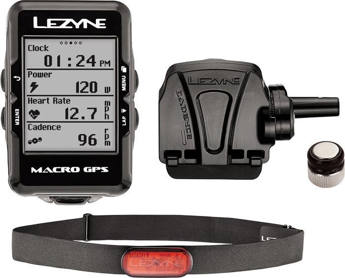 Produktbild Lezyne Macro GPS Fahrradcomputer mit Herzfrequenzmessgerät und Speed Cadence Sensor
