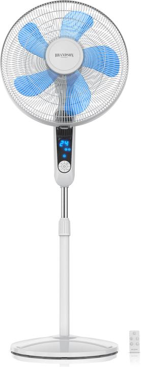 Produktbild Brandson Standventilator 45,5cm Ø, DC, leise, Fernbedienung, energiesparend, Oszillation, 25 Stufen, weiss (60 dB)