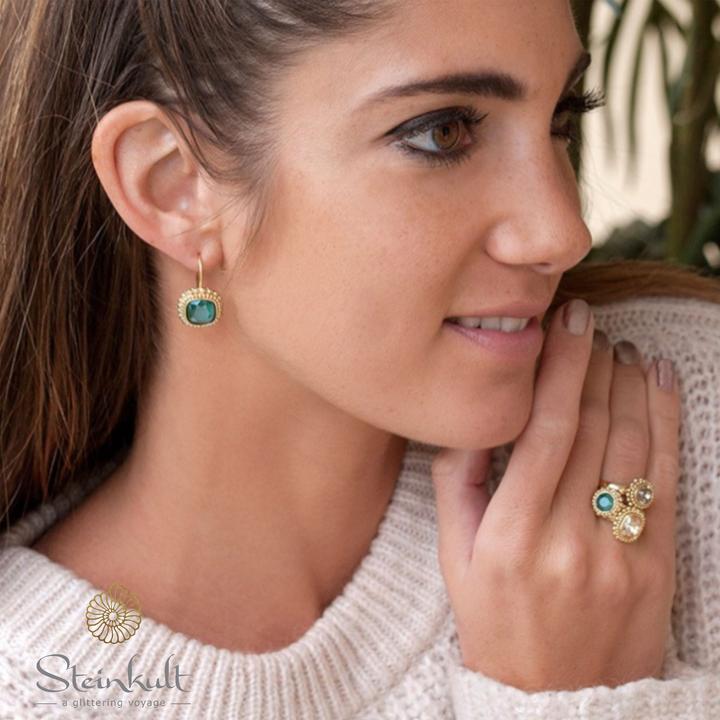 Image du produit Steinkult Boucles d'oreilles "Aisha (Argent 925 sterling argenté, Pierre de cristal, Laiton)