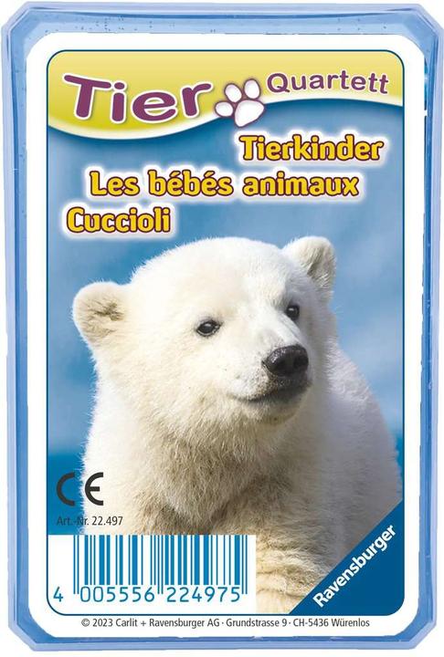 Produktbild Ravensburger Quartett: Tierkinder (Deutsch, Italienisch, Französisch)