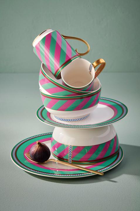 Image du produit PIP Studio Chique Stripes grande théière pink-green 1,8l (1.80 l)