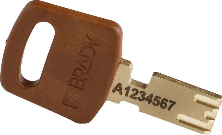Actual product image Brady Safekey aluminium padlock with steel shackle, brown, 76 mm shackle height, 6.4 mm shackle diam