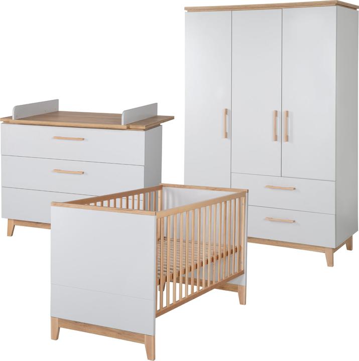 Produktbild Roba Kinderzimmerset Caro (Babybett, Wickelkommode, Kinderkleiderschrank)