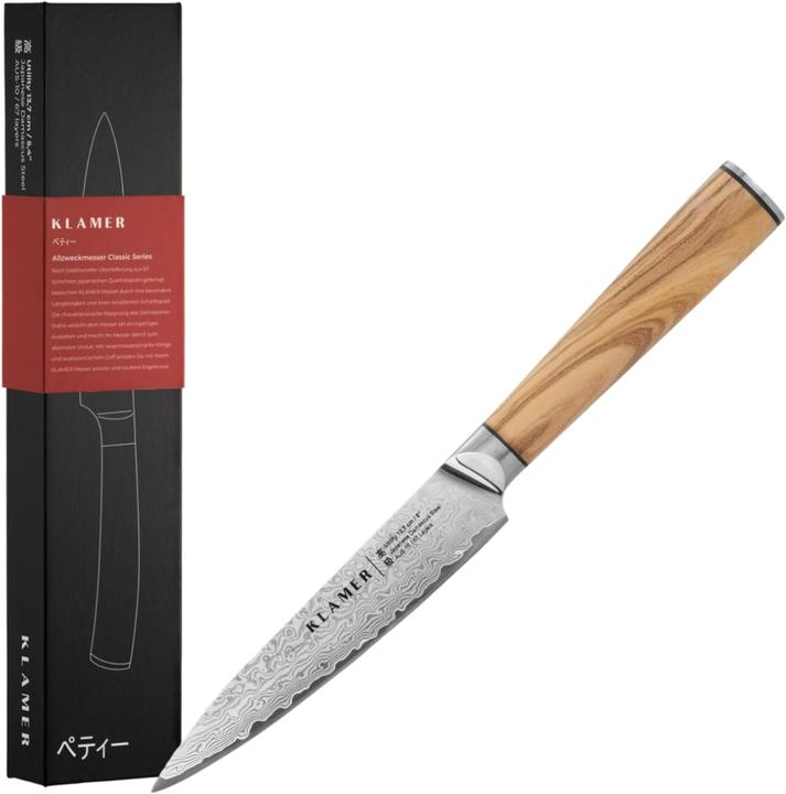 Immagine prodotto KLAMER Coltello multiuso, legno d'ulivo (12.70 cm)