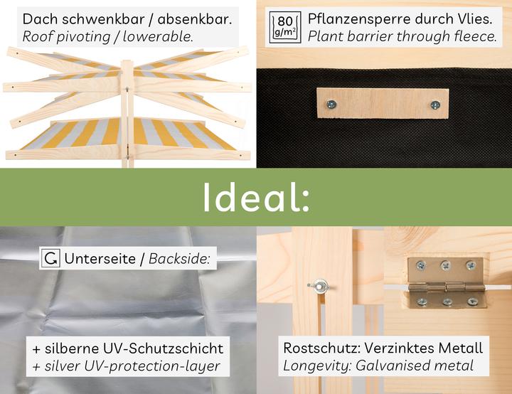 Produktbild Needs&Wants Sandkasten "Sunplaya3" mit Dach und Sitzbänken, Tanne