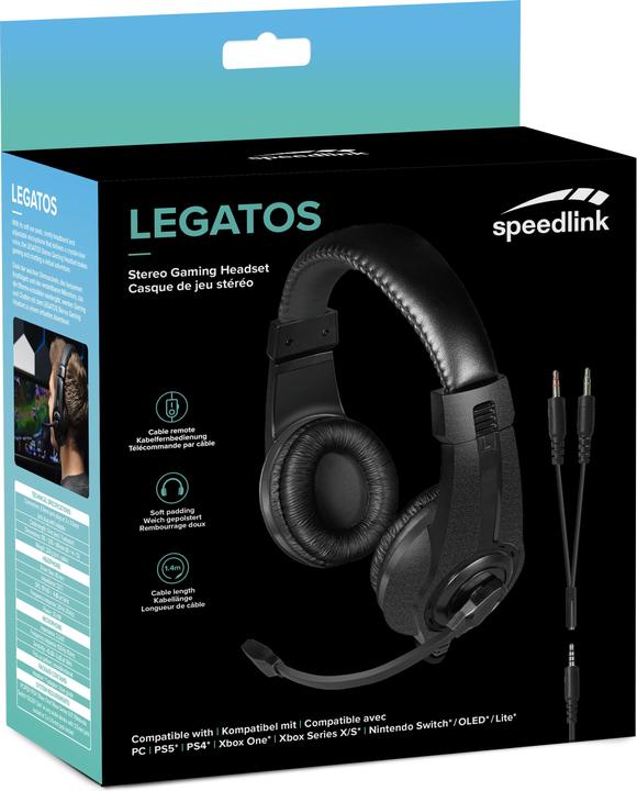 Image du produit Speedlink LEGATOS Stereo Gaming Headset - pour PC/PS5/PS4/Xbox Series X/S/Switch/OLED/Lite, noir (Filaire)