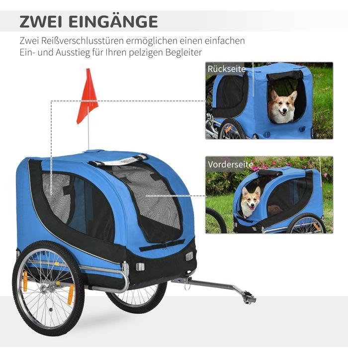 Produktbild Swisshandel24 Hundeanhänger Fahrradanhänger Hundetransporter Hunde Fahrrad Anhänger Blau+Schwarz 130 x 73 x 90 cm